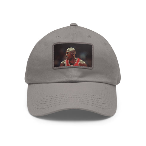 White MJ Chicago Bulls Legacy Cap with Light Brown Rectangle Patch