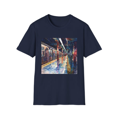 Watercolor New York Subway T-shirt in Red – Summer Urban Style.