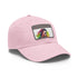 McConaughey Neon Dreams Cap in White with Light Brown Patch-Rectangle Unisex Vegan Hat