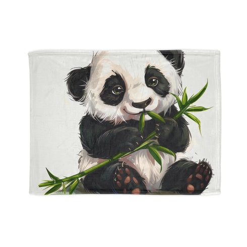Adorable panda print cozy bamboo blanket for Mother's Day rest and sleep.