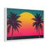 80s Retro Miami Neon Sunset — Canvas Wall Art — Side Profile & Stretched Corner Detail