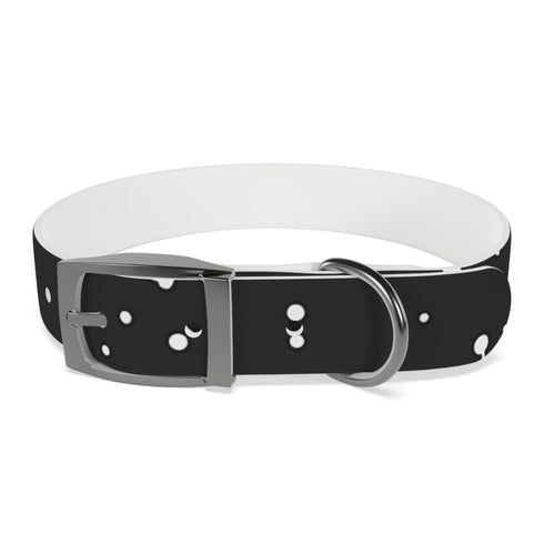Celestial star patterned dog collar in black onyx for medium dogs.