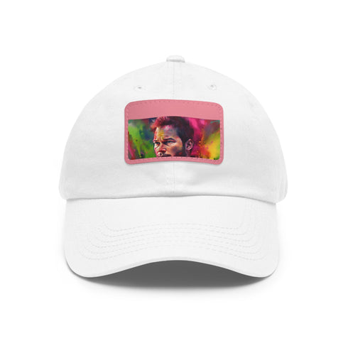 Vibrant Chris Pratt Neon Prism Cap with White Rectangle Patch.