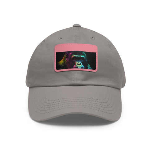 Gorilla Glow Watercolor Cap White with Light Brown Rectangle Patch Unisex