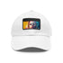 Neon dream Margot cap in white with light brown patch.