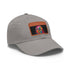 Vibrant watercolor neon Trump cap with light brown rectangle patch.
