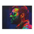George Michael neon jigsaw puzzle, vibrant watercolor design, 10x8 inches, 120 pcs.