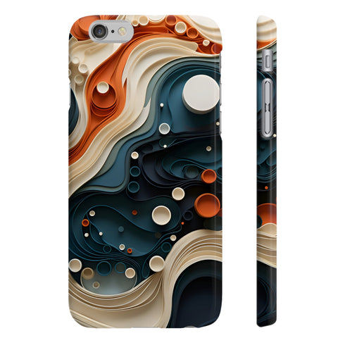 Layered amoebas abstract glossy phone case for iPhone 7/8 Plus.