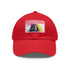 White cotton cap with Michelle Obama watercolor neon rectangle patch.