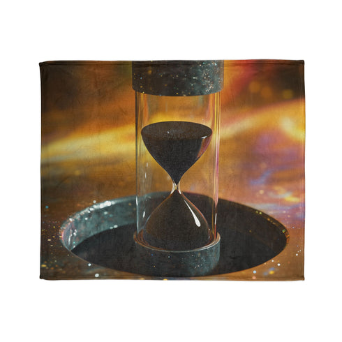 Hourglass with Black Hole in Center Plush Fleece Throw Blanket