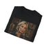 Charcoal cotton T-shirt with vibrant J.K. Rowling portrait design