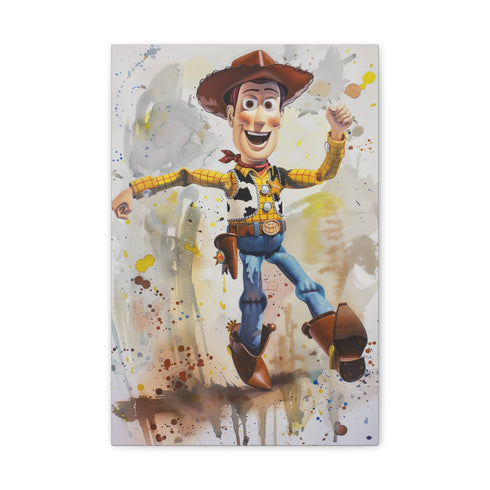 Charming canvas print of Woody from Toy Story in 18"x12".