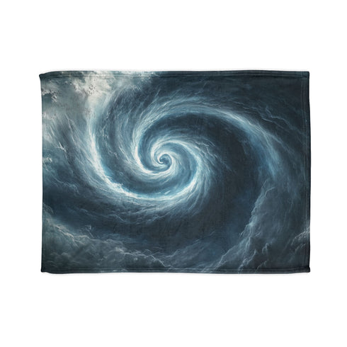 Storm Shaped Like a Spiral Eye Plush Fleece Throw Blanket