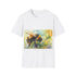 Vibrant charcoal watercolor bumblebee tee with crew neck cotton for summer