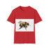 Vibrant charcoal watercolor bee tee with soft cotton feel