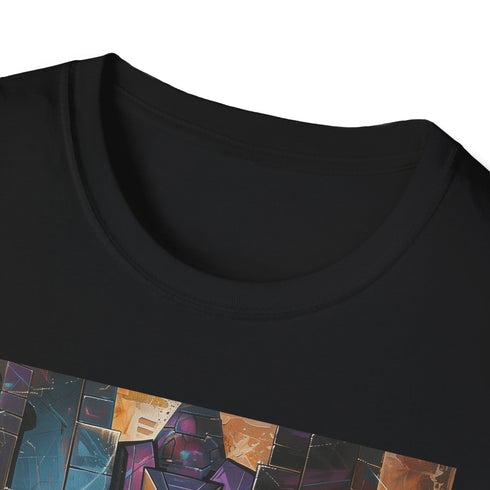 Charcoal crew neck T-shirt featuring a vibrant Galactus portrait design
