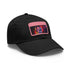 Neon baseball cap with Oppenheimer watercolor design, white/light brown rectangle shape.