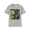 Charcoal crew neck cotton T-shirt with vibrant Green Lantern portrait design