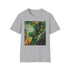 Charcoal crew neck cotton T-shirt with vibrant Green Lantern portrait design