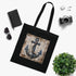 Harbor Hoist Tote Bag in Black Cotton Anchor Design