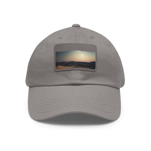 Desert Dreamer Full Moon Baseball Cap in White with Light Brown Patch.