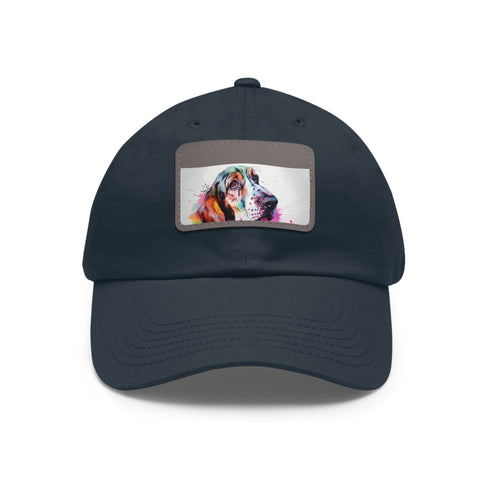 Stylish white Basset Hound cap for dog lovers.