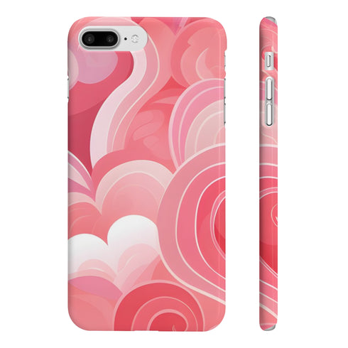 Slim Glossy Love Lines Valentine's Day Phone Case for iPhone 8 Plus.