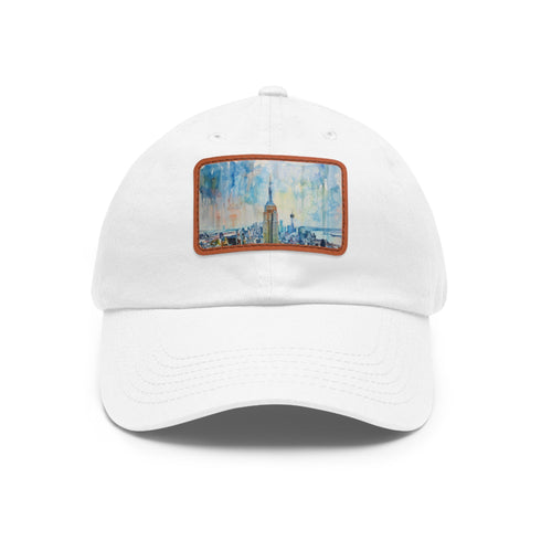Empire Skyline Splendor Cap in White with Light Brown Rectangle Patch