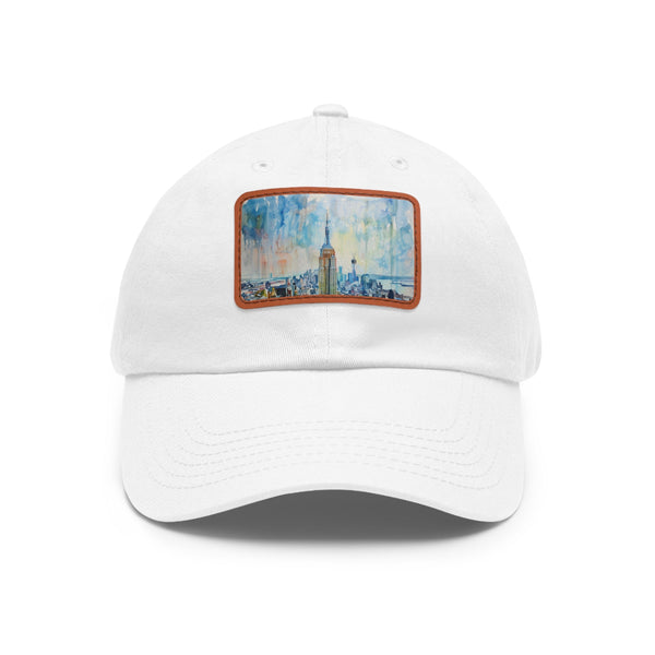 Empire Skyline Splendor Cap in White with Light Brown Rectangle Patch