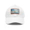 White cotton Empire Skyline Splendor cap with light brown rectangle patch.