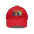 Jennifer Aniston watercolor cap in white with light brown patch.