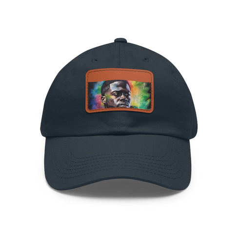 Kevin Hart neon watercolor hat with white light brown patch.