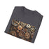 Steampunk clockwork heart T-shirt with intricate gears and cogs design.