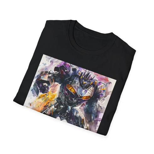 Charcoal cotton Megatron T-shirt with crew neck graphic design
