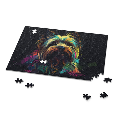 Charming Yorkie jigsaw puzzle with 120 pieces for dog lovers.