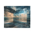 Storm Breaking Through Layered Dimension — Plush Fleece Throw Blanket — Draped Over Sofa & Bed Lifestyle View