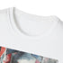 Charcoal Ant-Man painting tee, cotton, crew neck, vibrant superhero portrait.