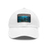 Lost City Explorer Cap in White with Light Brown Patch, rectangle shape.