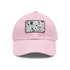 Monochrome baseball cap with repeating pattern design in white/light brown.