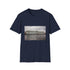 Charcoal cotton T-shirt with winter palace graphic featuring crew neck regular fit