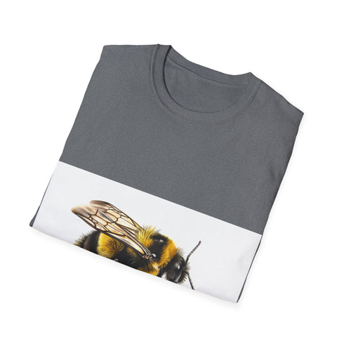 Watercolor bumblebee tee in charcoal, regular fit, summer t-shirt.