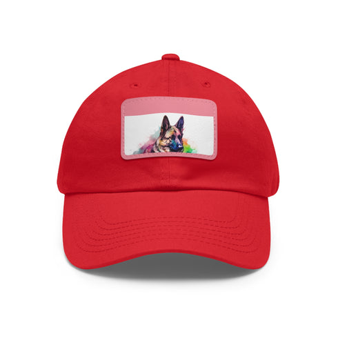 German Shepherd PupPrint Baseball Cap in White with Brown Patch