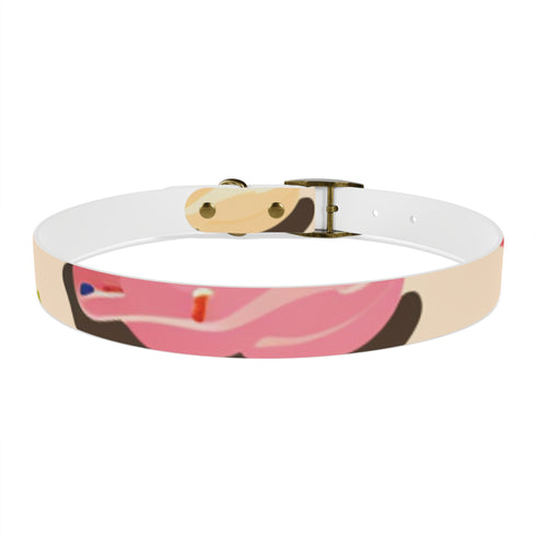 Abstract art deco patterned black onyx dog collar for chic canines.