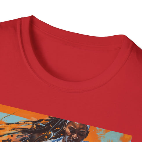 Coco Gauff Portrait Charcoal T-Shirt, Cotton Crew Neck Regular Fit.