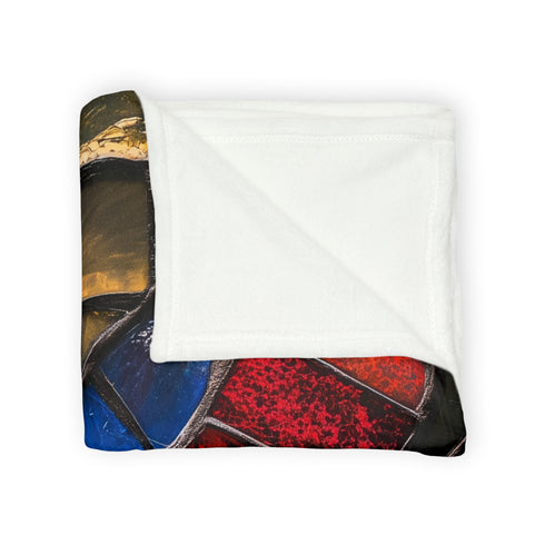 Shattered Stained Glass Forming Serpent Plush Fleece Throw Blanket