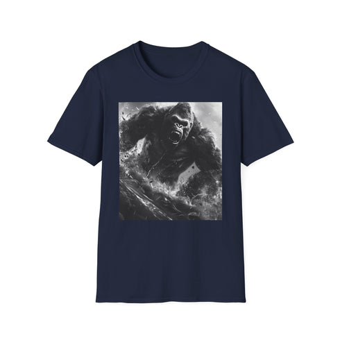 Charcoal King Kong T-shirt with urban jungle design on soft cotton fabric