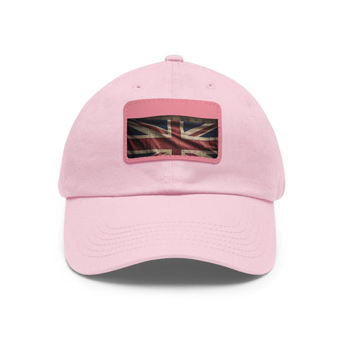 Stylish British Pride Union Jack Cap, White with Light Brown Rectangle Patch.