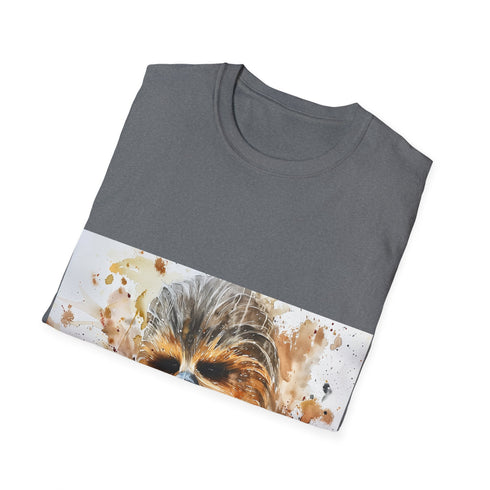 Charcoal Chewbacca watercolor t-shirt with crew neck and regular fit