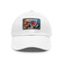 Graffiti street art cap in white with light brown patch.
