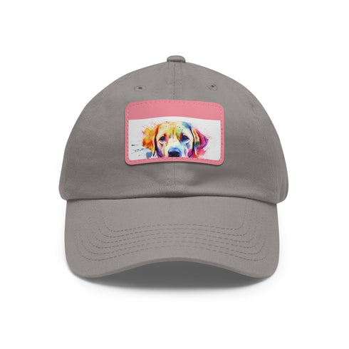 Lovable Lab Cap in White with Light Brown Patch - Unisex Vegan Hat